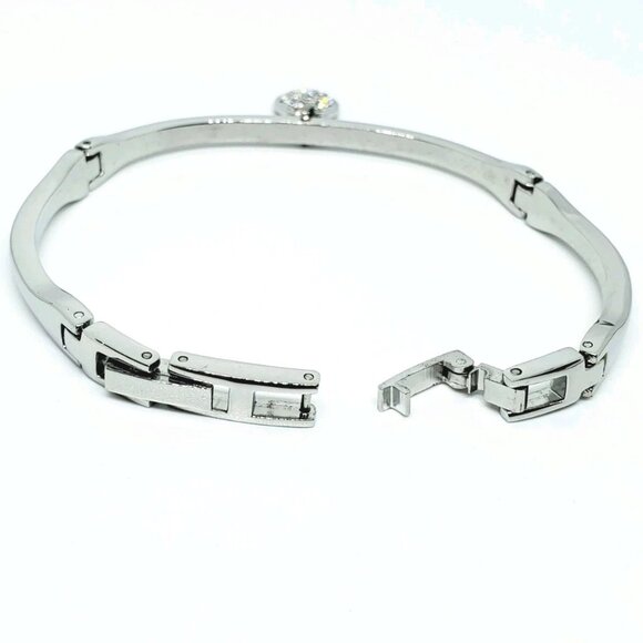 Anne Klein Silver Tone Rhinestone Bracelet - Picture 2 of 5